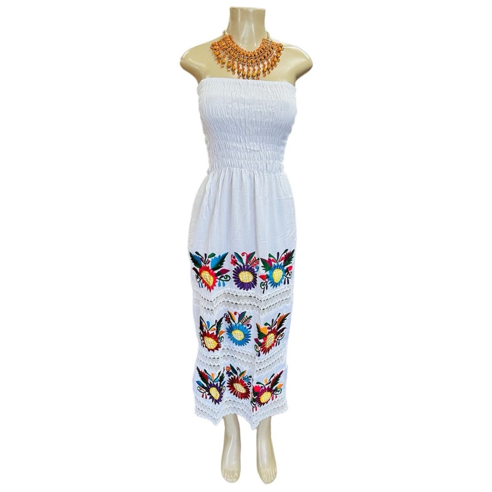 Rosalia White Strapless Maxi Dress